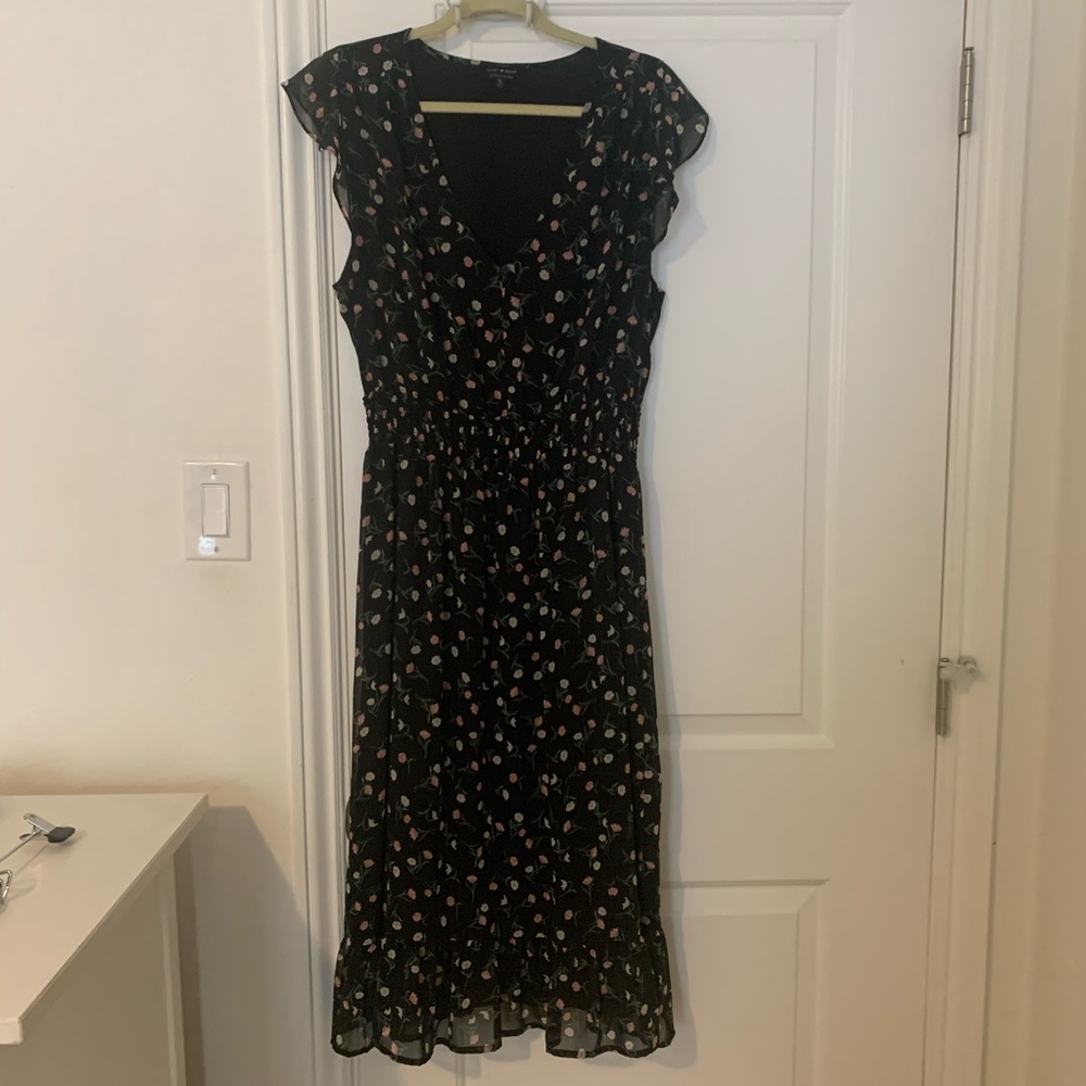 lucky brand ditsy floral midi dress